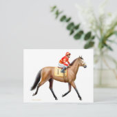 Bay Thoroughbred Race Pferd Postcard Postkarte (Stehend Vorderseite)