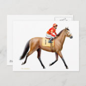 Bay Thoroughbred Race Pferd Postcard Postkarte (Vorne/Hinten)