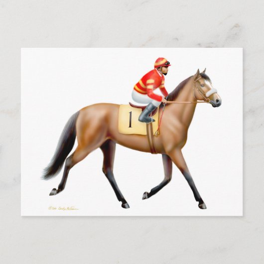 Bay Thoroughbred Race Pferd Postcard Postkarte (Vorderseite)