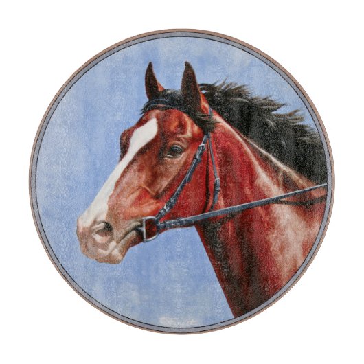 Bay Thoroughbred Race Pferd Schneidebrett (Vorderseite)