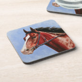 Bay Thoroughbred Race Pferd Untersetzer (Linke Seite)
