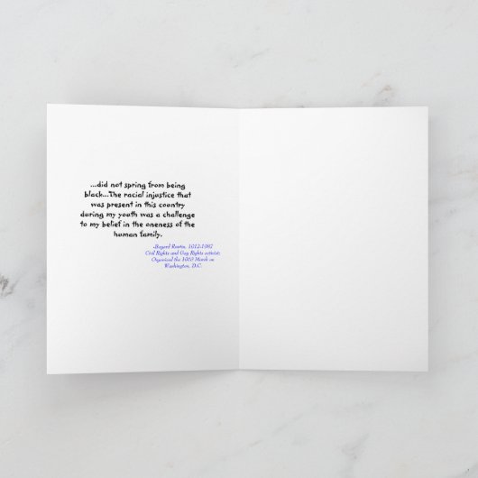 Bayard Rustin Karte (Innenseite)