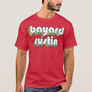 Bayard Rustin Retro Rainbow Typografie Faded Style T-Shirt