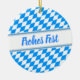 Bayerisch Blau Weiß Keramik Ornament