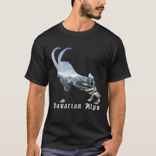 Bayerische Alpen Alp Ibex Wilde Ziege Silhouette T-Shirt