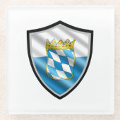 Bayerische Flagge Glasuntersetzer (Vorderseite)