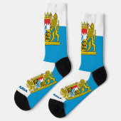 Bayerische Flagge Patriotisch, Nachhaltig Bayern Socken (Linkes Detail)