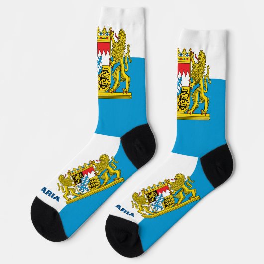 Bayerische Flagge Patriotisch, Nachhaltig Bayern Socken (Linkes Detail)