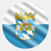 Bayerische Flagge Runder Aufkleber (Vorderseite)