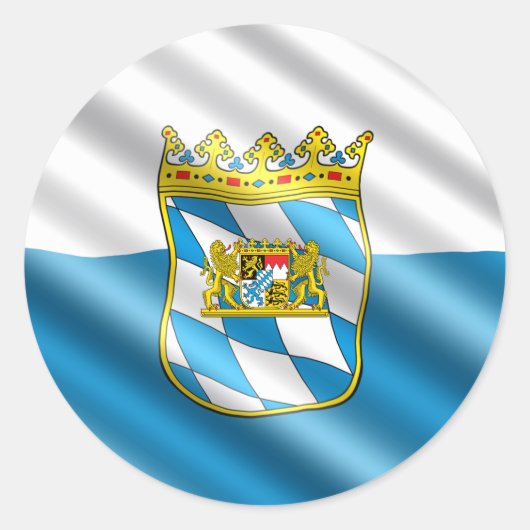 Bayerische Flagge Runder Aufkleber (Vorderseite)