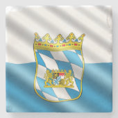 Bayerische Flagge Steinuntersetzer (Vorderseite)