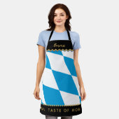 Bayerische Koch Schürze, Bayerische Flagge Schürze (Getragen)