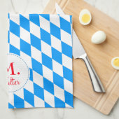 Bayerische Rundbusse, monogramiert, Küchentücher (Viertel Falte)