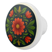 Bayerische Tole-Painting-Style-Cottage Keramikknauf (Rechts)