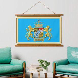 Bayerische Wappen Oktoberfest Tapisserie Wandteppich Mit Holzrahmen