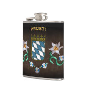 Bayerische Wappen "Prost!" Hüftkolben Flachmann (Links)
