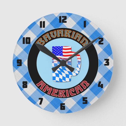 Bayerischer Amerikaner Bierstein Runde Wanduhr (Vorderseite)