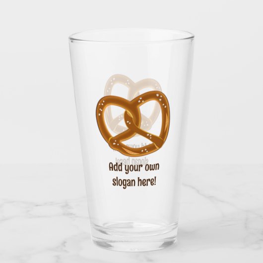 Bayerischer Brezel mit Salz - Funny Text hinzufüge Glas (Vorderseite)