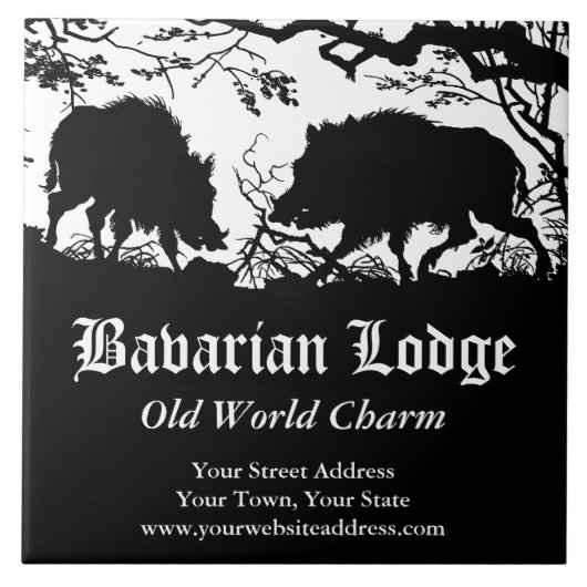 Bayerischer Jäger-wilder Eber deutsches Fliese (Vorderseite)