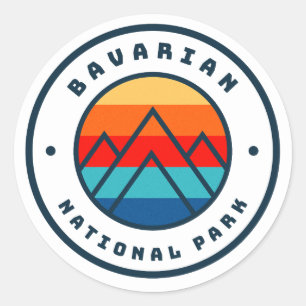 Bayerischer Nationalpark Deutschland Minimalistisc Runder Aufkleber