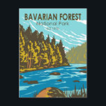 Bayerischer Wald-Nationalpark Deutschland Vintag Postkarte<br><div class="desc">Bayerischer Wald Vektorgrafik Design. Es liegt im östlichen Bayerischen Wald direkt an der deutschen Grenze zur Tschechischen Republik und ist der erste Nationalpark in Deutschland.</div>