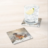 Bayerisches Berghaus, Kunst Rechteckiger Pappuntersetzer (Vor Ort)