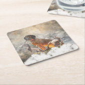 Bayerisches Berghaus, Kunst Rechteckiger Pappuntersetzer (angewinkelt)