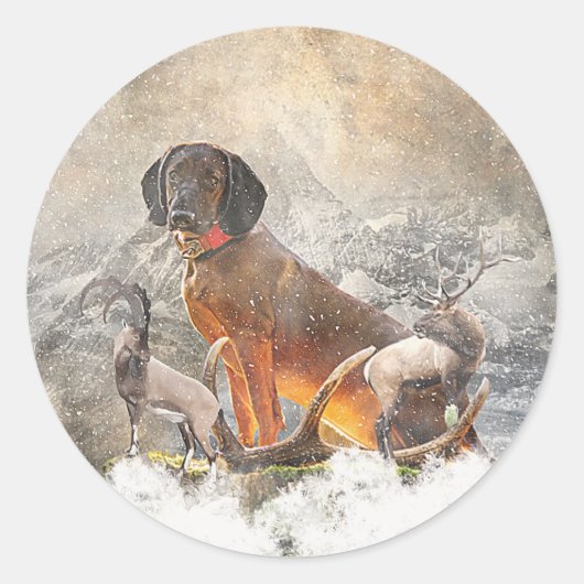 Bayerisches Berghaus, Kunst Runder Aufkleber (Vorderseite)