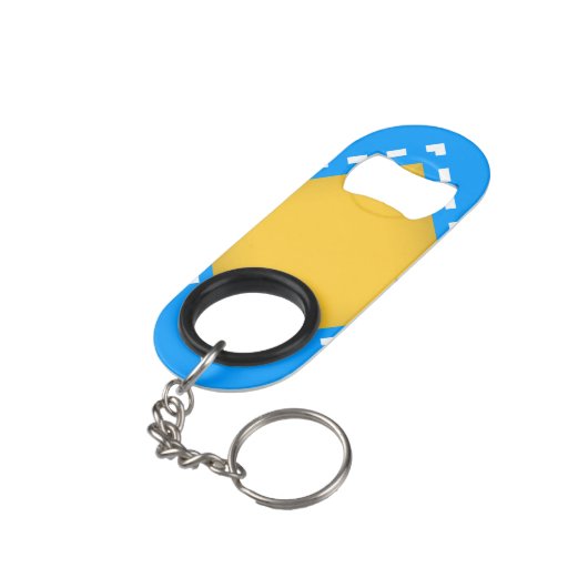 Bayerisches Blau Mini Flaschenöffner (Rückseite Schrägansicht)