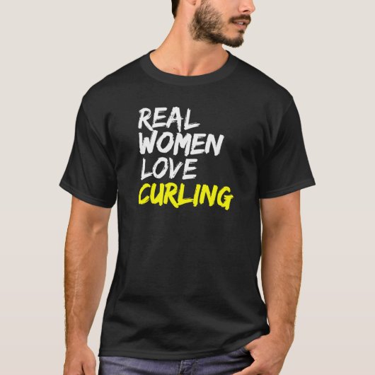 Bayerisches Curling Team Real Women Liebe Curling T-Shirt (Vorderseite)