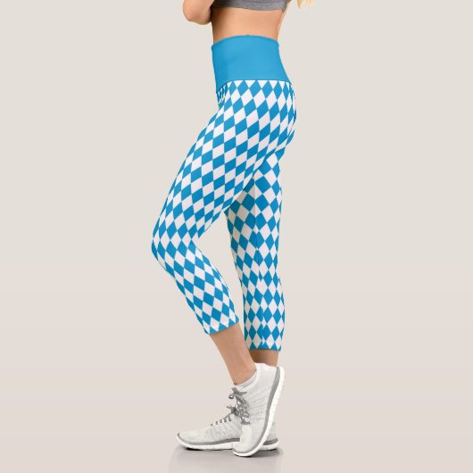Bayerisches Flaggenmuster Oktoberfest Capri Leggings (Links)