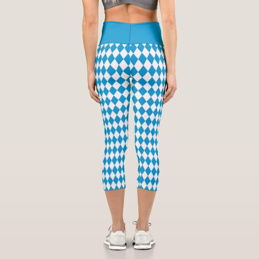 Bayerisches Flaggenmuster Oktoberfest Capri Leggings (Rückseite)