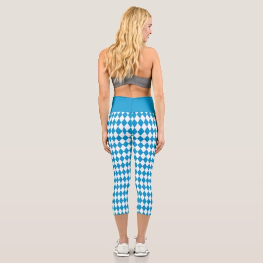 Bayerisches Flaggenmuster Oktoberfest Capri Leggings (Rückseite)