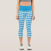 Bayerisches Flaggenmuster Oktoberfest Capri Leggings (Vorderseite)