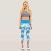 Bayerisches Flaggenmuster Oktoberfest Capri Leggings (Vorderseite)