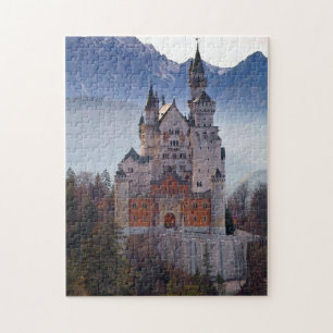 Bayerisches Schloss Neuschwanstein im Winter Puzzle