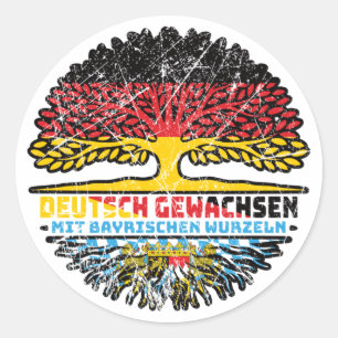 Bayern Bayrisch Deutsch Deutschland Baum Wurzel Runder Aufkleber