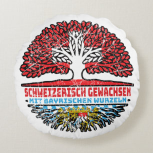 Bayern Bayrisch Schweizer Baum Wurzel Rundes Kissen