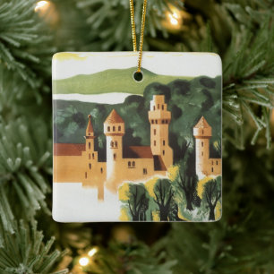 Bayern, Deutschland, Deutsches Schloss Vintage Rei Keramikornament