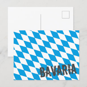 Bayern Deutschland Diamantflaggendesign Feiertagspostkarte