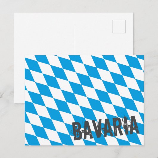 Bayern Deutschland Diamantflaggendesign Feiertagspostkarte (Vorne/Hinten)