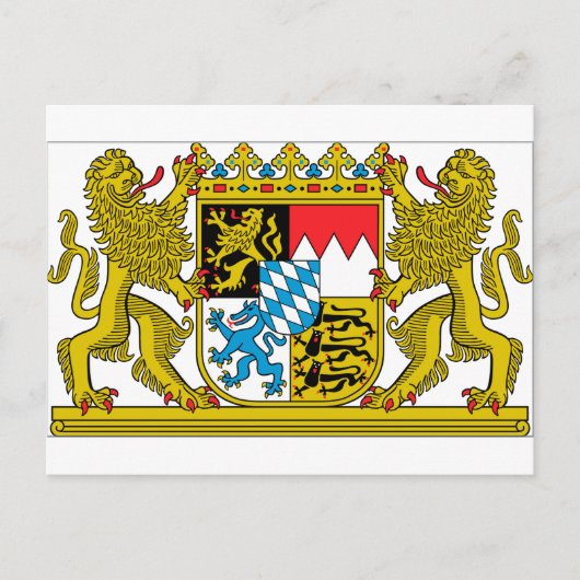 Bayern (Deutschland) Wappen Postkarte (Vorderseite)