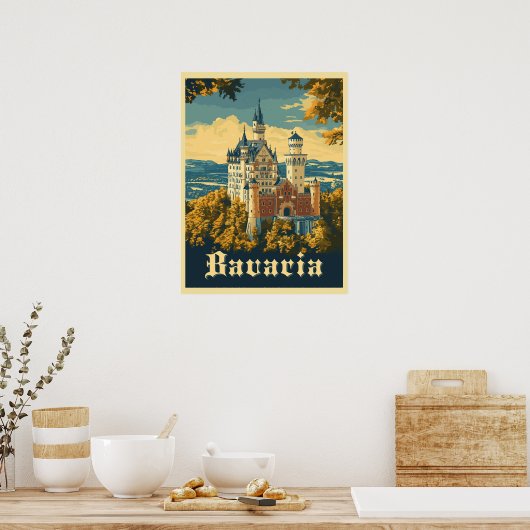 Bayern entdecken: Schloss Neuschwanstein Poster (Küche)