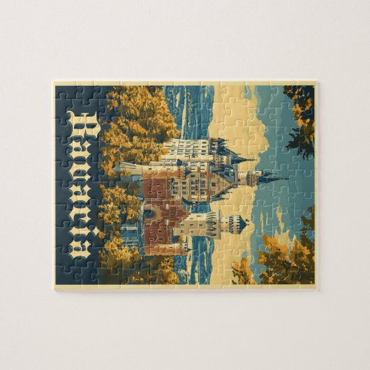 Bayern entdecken: Schloss Neuschwanstein Puzzle (Horizontal)