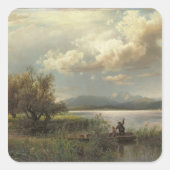 Bayern Landschaft, 1856 Quadratischer Aufkleber (Vorderseite)