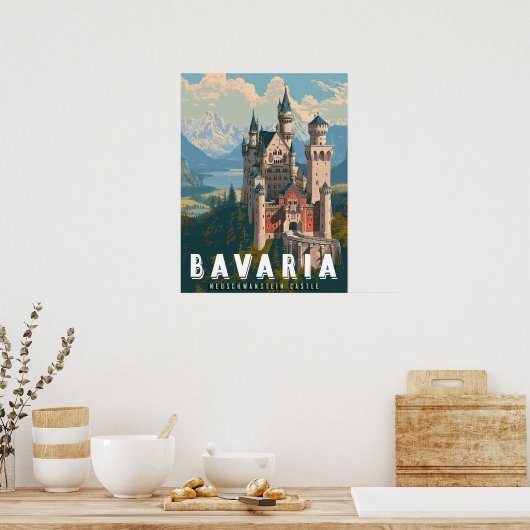 Bayern: Schloss Neuschwanstein Poster (Küche)