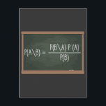 Bayes Theorem Probability Theory Data Science Postkarte<br><div class="desc">In Wahrscheinlichkeitstheorie und Statistik beschreibt das Bayes-Theorem (alternativ Bayes-Gesetz oder Bayesregel) die Wahrscheinlichkeit eines Ereignisses auf der Grundlage vorheriger Kenntnisse der Bedingungen,  die mit dem Ereignis in Zusammenhang stehen könnten.</div>