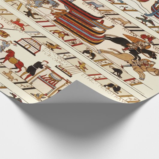 BAYEUX STEUERN 1066,NORMAN KNIGHTS,VIKING SHIPS GESCHENKPAPIER (Ecke)