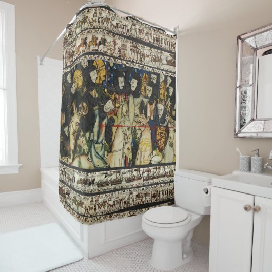 BAYEUX STEUERN 1066 Tod von König Harold Duschvorhang (Beispiel)