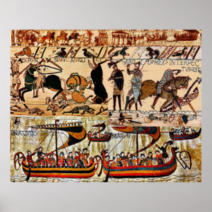 BAYEUX STEUERN, NORMAN KNIGHTS, ARCHER, FAHRSCHIFF POSTER